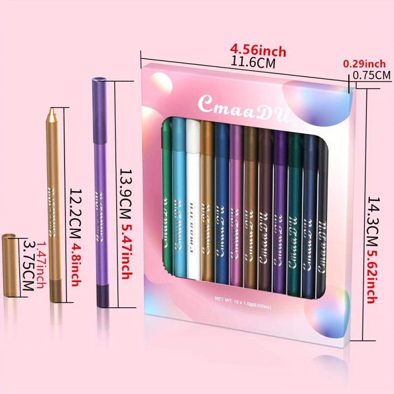 12 Colors Eyeliner Eyeshadow Pen Matte Finish Rich High Pigment