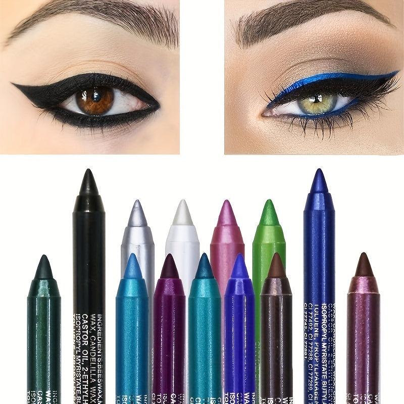 12-Color Waterproof Pearly Eyeshadow Eyeliner Pen Set