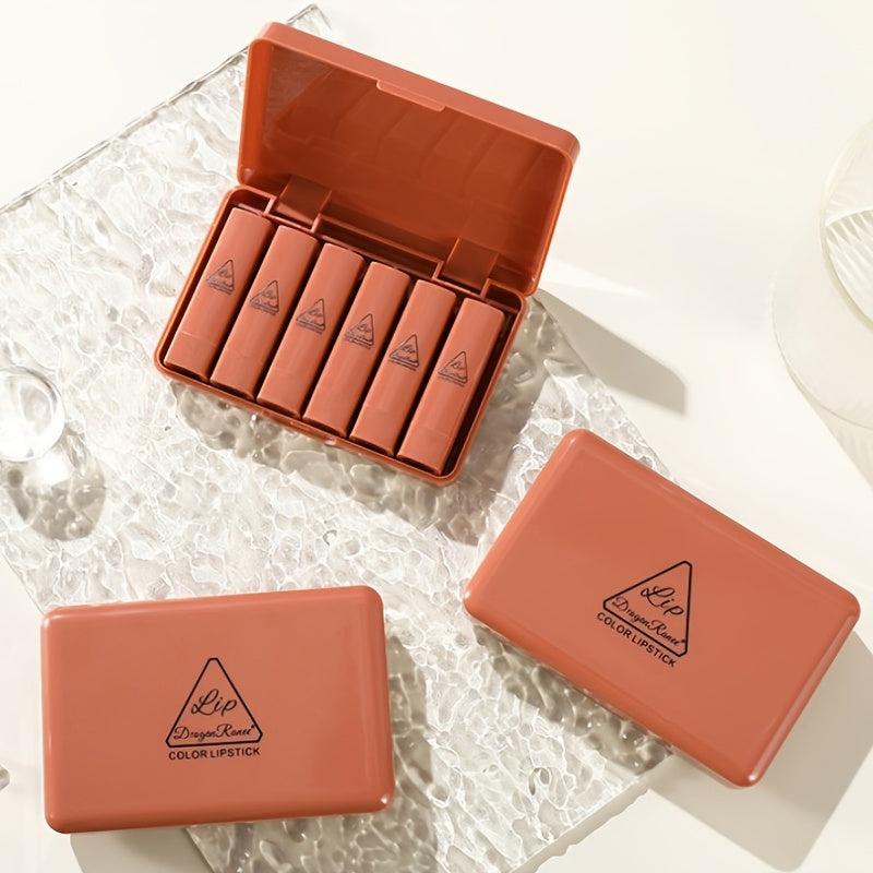 6 Colors Matte Lipstick Set Long Lasting Waterproof Makeup Gift