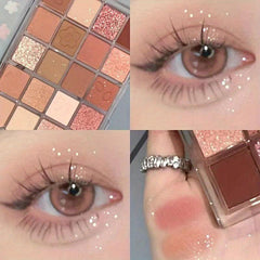 20-Color Earth Tone Eyeshadow Palette, Portable & Long-Lasting Cosmetics
