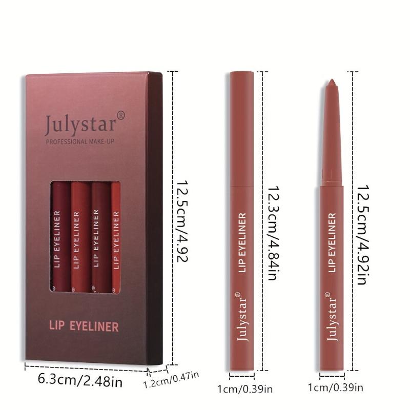 Waterproof Pink Lip Pencil Set, Matte Lip Gloss, Non-Halo Lipstick Pen