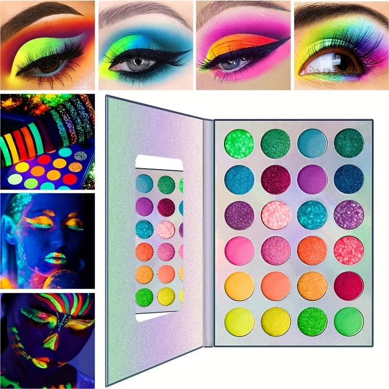 UV Lights Luminous Eyeshadow Palette - 24 Fluorescent Shades