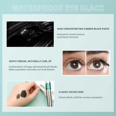 4D Silk Fiber Mascara Waterproof Lengthening & Thickening No Clumping