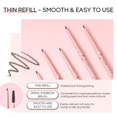 Waterproof Eyebrow Pencil Long Lasting Makeup Light Brown Dark Brown Grey