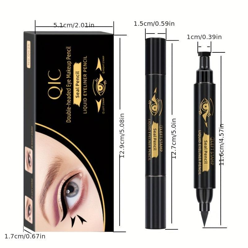Waterproof Double Ended Eyeliner Stamp Pen with Smudge Proof Liquid Eyeliner