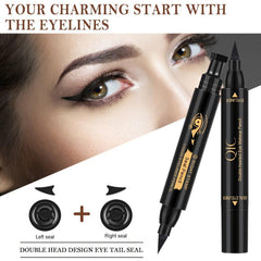 Waterproof Double Ended Eyeliner Stamp Pen with Smudge Proof Liquid Eyeliner