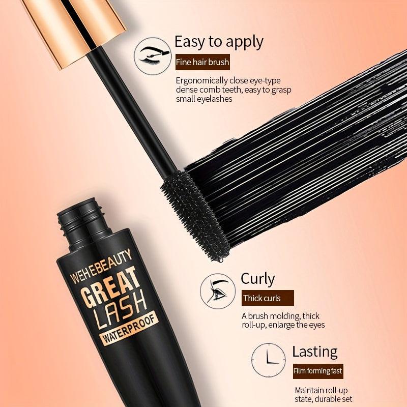 4D Silk Fiber Lash Mascara Waterproof Smudge Proof Thick Lashes