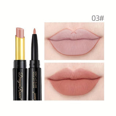 8 Colors Double Ended Lipstick Lip Liner Long Lasting Nude Gloss