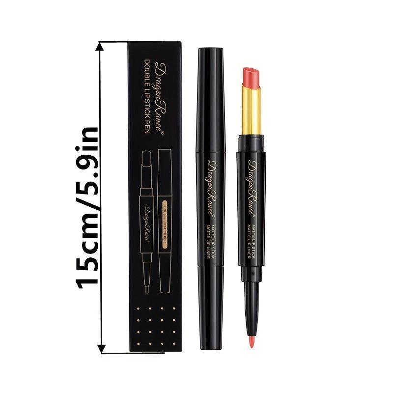 8 Colors Double Ended Lipstick Lip Liner Long Lasting Nude Gloss
