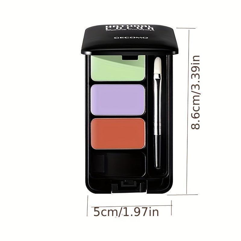 Waterproof Full Coverage Concealer with Brush Green Purple Pink Shades