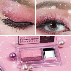 Pink Rose Eyeshadow Palette Double Colors Gradient Long Lasting Eye Makeup
