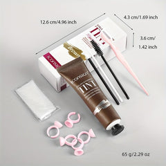Waterproof Semi Permanent Eyebrow Tint Kit Long Lasting Eyebrow Dye Cream Set