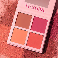 4 Colors Blush Palette Lightweight Long Lasting Waterproof Blendable