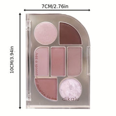 7 Colors Matte Pearly Finish Eyeshadow Palette Earth Tones Daily Makeup