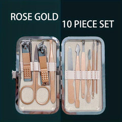 7-In-1 Professional Pedicure Kit with Leather Case