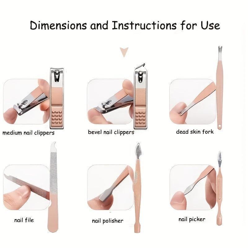 7-In-1 Professional Pedicure Kit with Leather Case