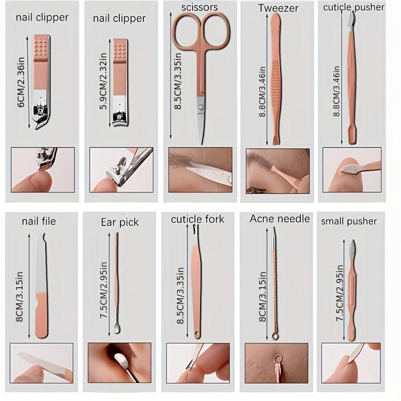 7-In-1 Professional Pedicure Kit with Leather Case