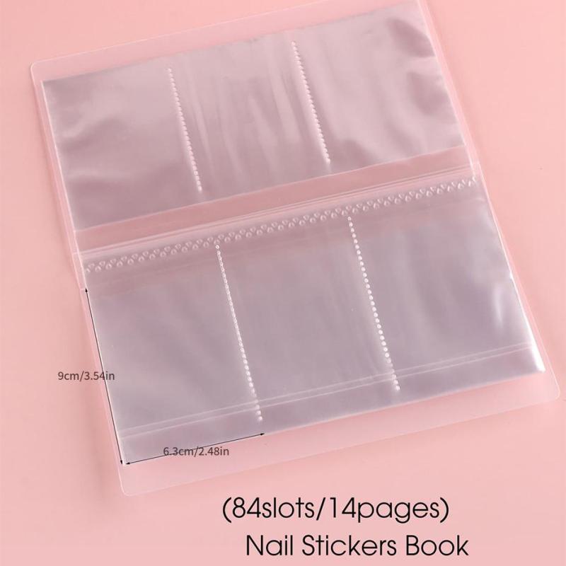 Grid Nail Stickers Storage Book Slider Collection Display Shelf Decal