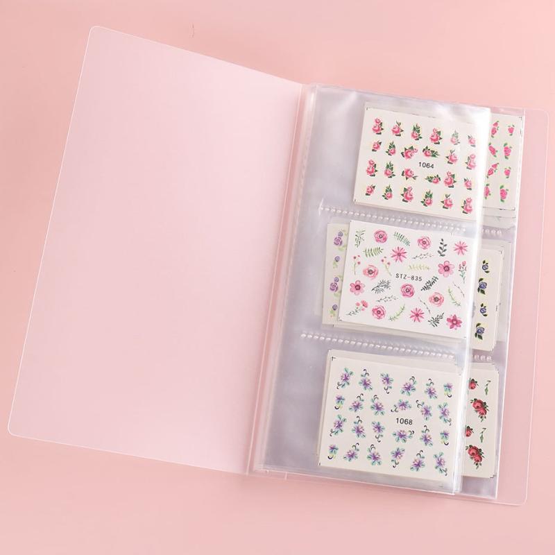 Grid Nail Stickers Storage Book Slider Collection Display Shelf Decal