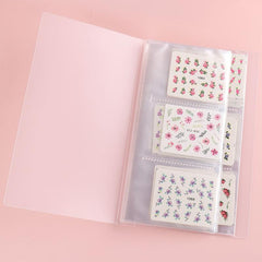Grid Nail Stickers Storage Book Slider Collection Display Shelf Decal
