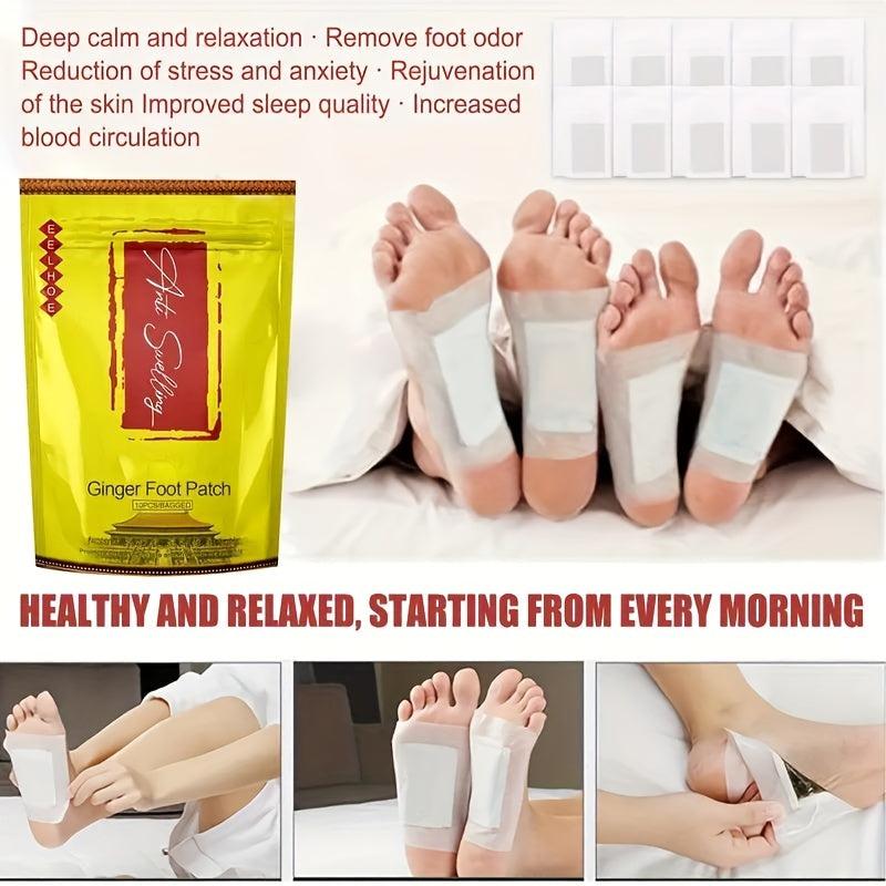 Ginger Foot Pads Anti Swelling Herbal Patch for Foot Care - 10pcs/20pcs