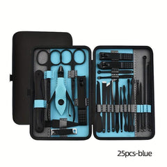 Stainless Steel Manicure Kit Nail Clipper Set Leather Travel Men Women