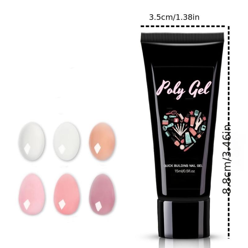 Glitter Poly Nail Gel Set Extension Kit 15ml
