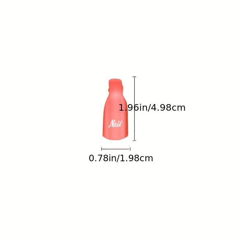 10 Reusable Pink Gel Polish Remover Caps Soak Off Clips