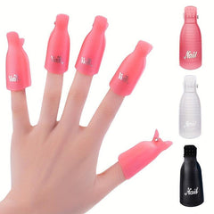 10 Reusable Pink Gel Polish Remover Caps Soak Off Clips