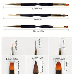 31pcs Nail Art Brush Set Dotting Tools Dust Brush Striping Brush for Long Lines