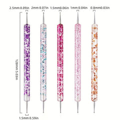 31pcs Nail Art Brush Set Dotting Tools Dust Brush Striping Brush for Long Lines