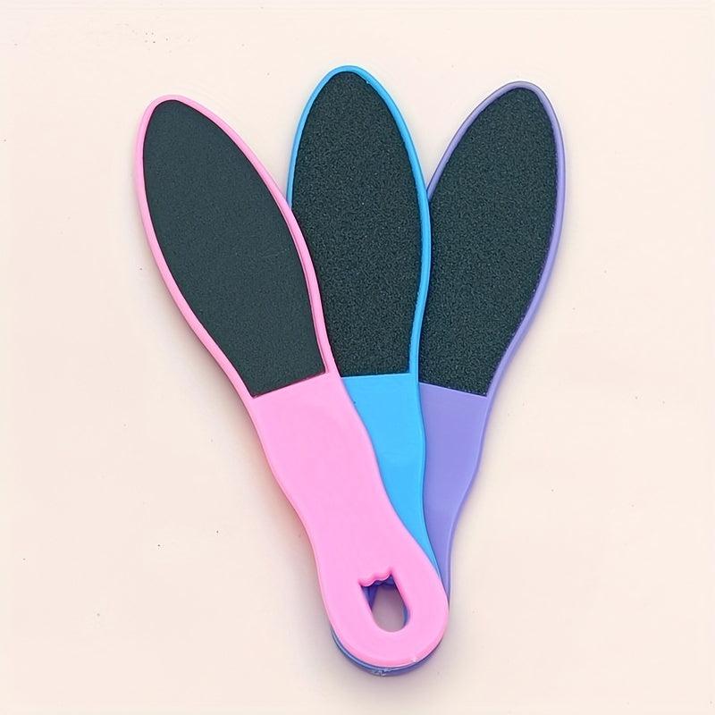 Double-Sided Pedicure Foot File Cuticle File Scrubber with Plastic Handle