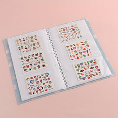 120 Slots Nail Art Sticker Storage Book Plastic Nail Art Tools Display