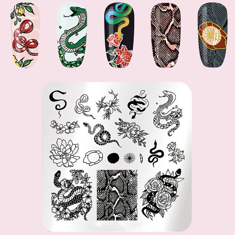 Nail Stamping Plates Leopard Snake Abstract Image Stamp Template