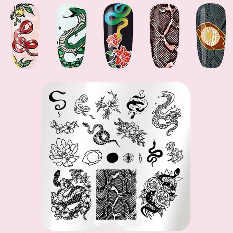 Nail Stamping Plates Leopard Snake Abstract Image Stamp Template