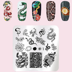 Nail Stamping Plates Leopard Snake Abstract Image Stamp Template