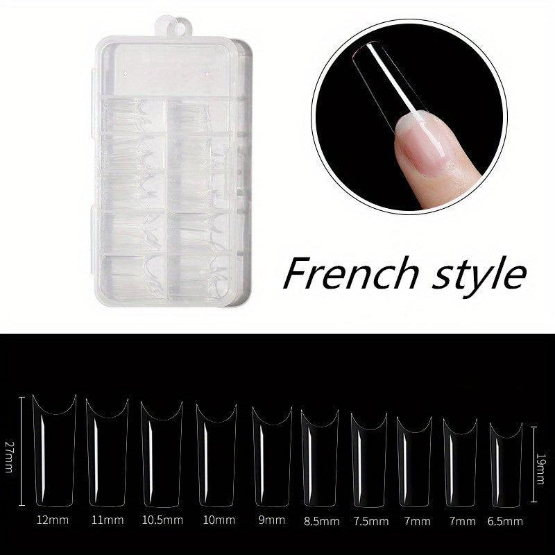 100 Pcs Clear French Style False Nails Tips with Box