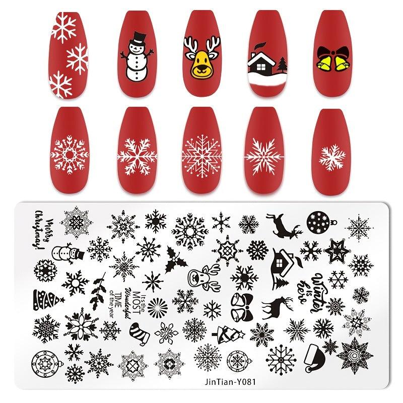 Snowflake Flower Animal Nail Art Stamping Plate for Manicures and Parties