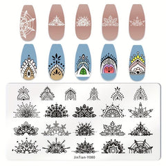 Snowflake Flower Animal Nail Art Stamping Plate for Manicures and Parties