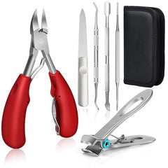 7 pcs Stainless Steel Nail Clippers Set for Thick and Ingrown Nails