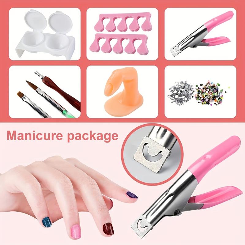 Acrylic Nail Kit for Beginners with Glitter Powder