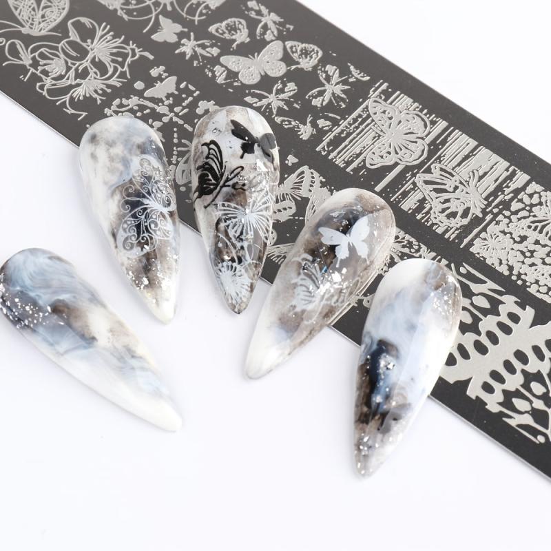 Graffiti Love Heart Butterflies Flowers Nail Art Stamping Plate FB01 06