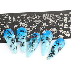 Graffiti Love Heart Butterflies Flowers Nail Art Stamping Plate FB01 06