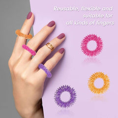 5pcs Spiky Sensory Stress Reducer Finger Massage Rings