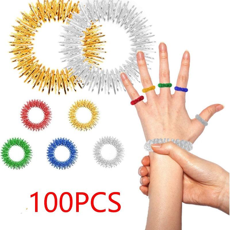 5pcs Spiky Sensory Stress Reducer Finger Massage Rings