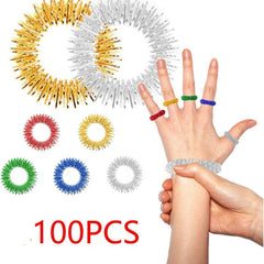 5pcs Spiky Sensory Stress Reducer Finger Massage Rings