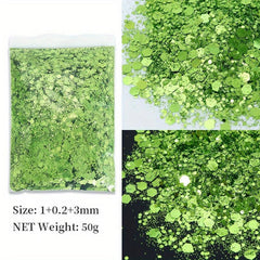 50g Hexagon Sequins Nail Glitter for DIY Crafts and Nail Art