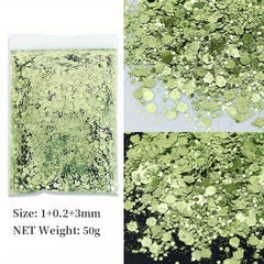 50g Hexagon Sequins Nail Glitter for DIY Crafts and Nail Art