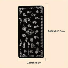 Leopard Printed Stainless Steel Nail Stamping Plates Animal Texture Template
