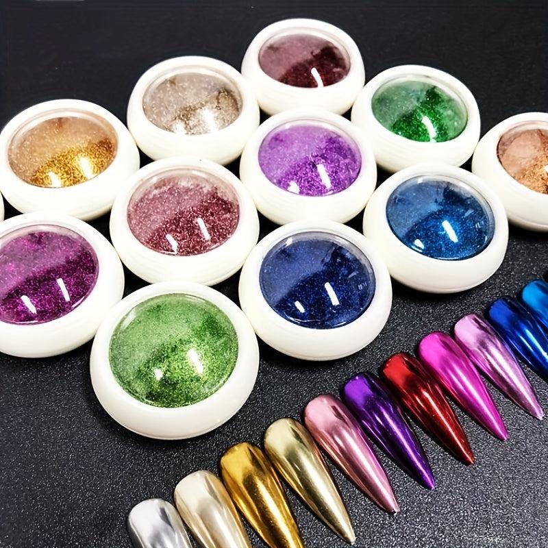 Metallic Mirror Effect Holographic Nail Powder for Salon and Home Nail Art